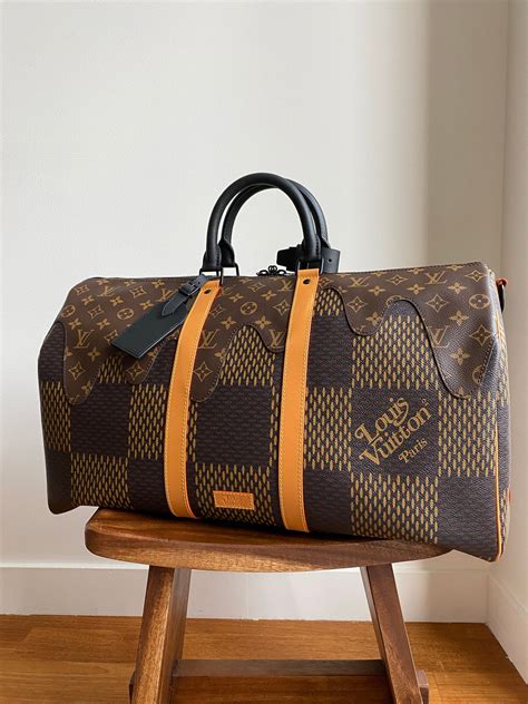 lv x nigo keepall|Louis Vuitton Keepall Bandouliere x Nigo 50 Monogram Stripes .